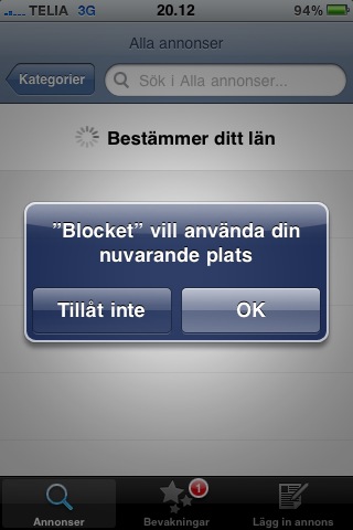 Blocket iPhone app