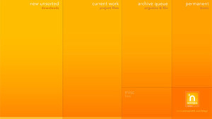 Organisera skrivbordet med skrivbordsunderlägg/wallpapers: Orange queue