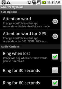Where's My Droid: Android-app för att hitta telefonen